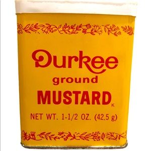 Vintage 70's Ground MUSTARD 1-1/2 Oz Tin 95% Full